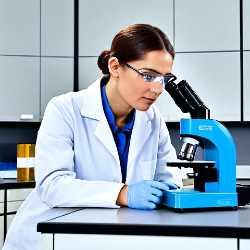 Modern Agricultural Scientist**
"A professional agricultural environmental engineer, fully clothed in appropriate lab attire, analyzing soil samples in a bright, modern laboratory. Microscopes and scientific equipment are visible in the background. Safe for work, appropriate content, professional, perfect anatomy, correct proportions, natural pose, well-formed hands, proper finger count, natural body proportions, high quality."
**