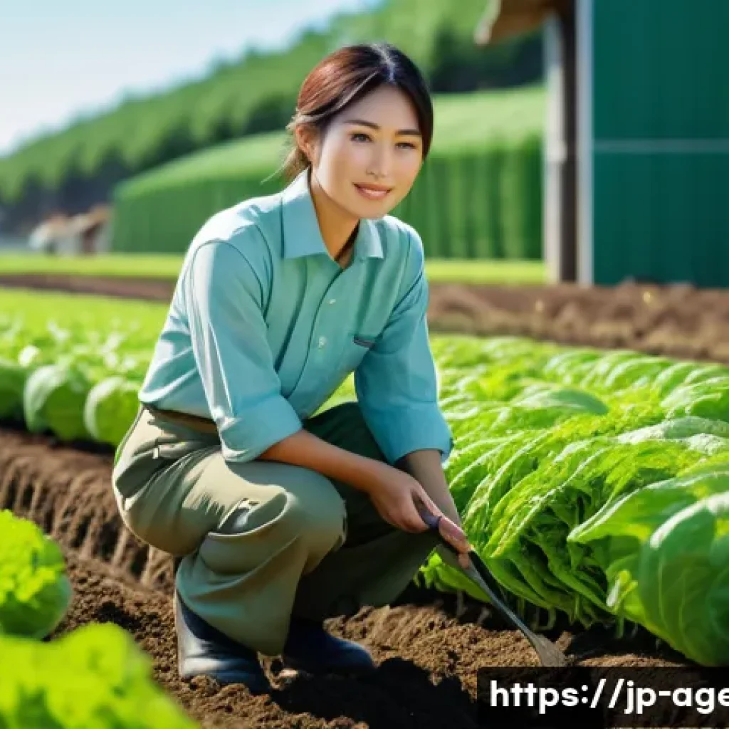 농업환경기술자 시험일정 및 응시 조건 - **Prompt:** A vibrant, sunlit scene depicting a young Japanese agricultural environmental engineer, ...